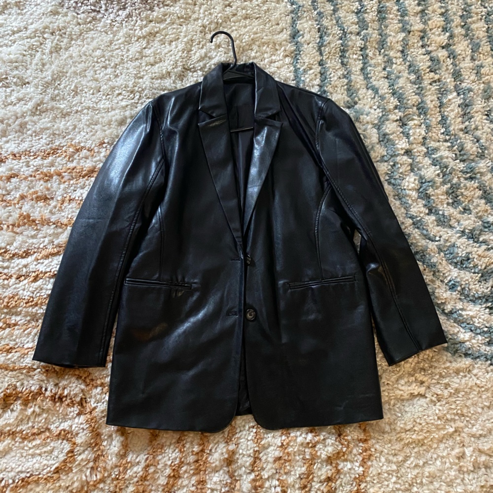 Faux Black Leather Jacket